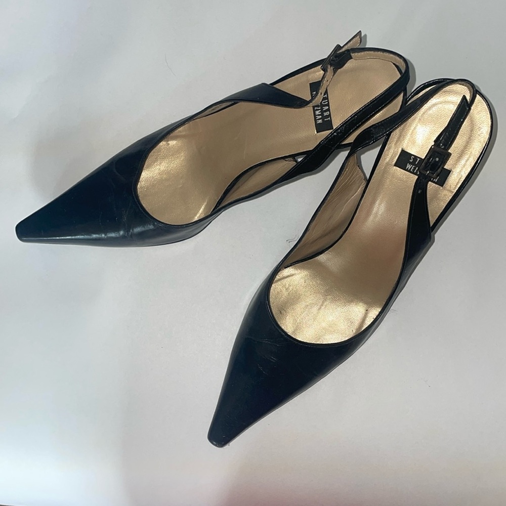 Stuart Weitzman Black Slingback